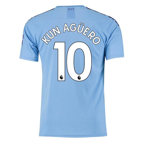 Maillot Football Manchester City NO.10 Kun Aguero Domicile 2019-20 Bleu